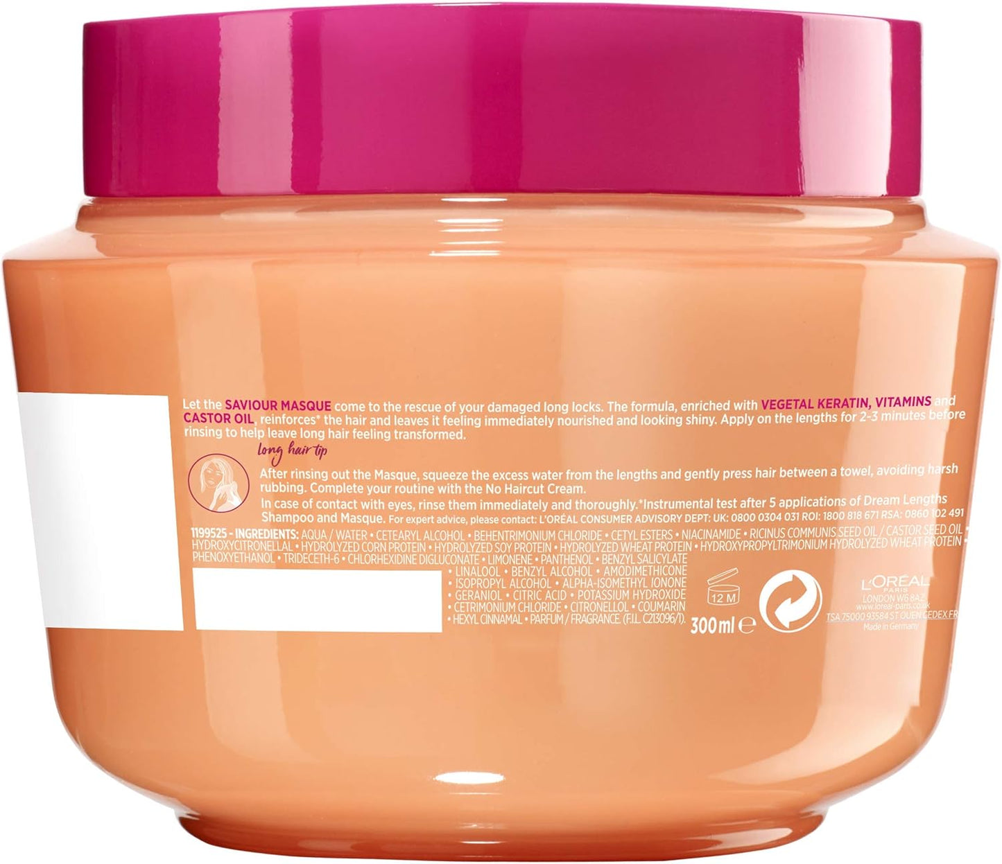 L'Oreal Elvive Dream Lengths Long Hair Mask for Long Damaged Hair 300ml