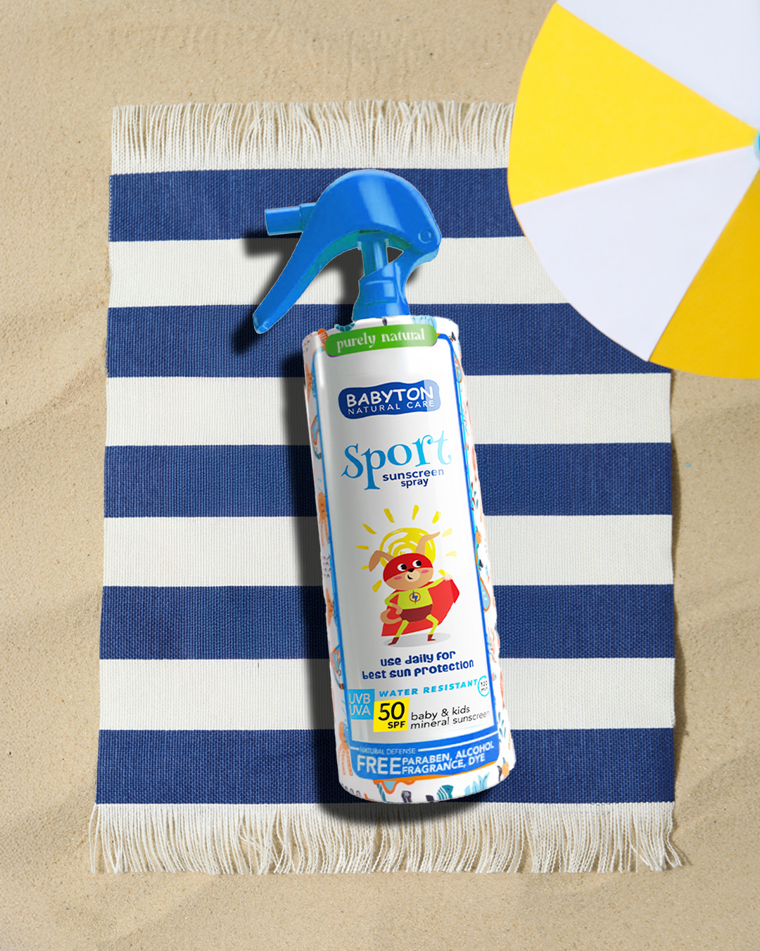 Babyton Water‑Resistant Sunscreen Spray SPF 50 for Babies & Kids – High Protection & Gentle Care | 200 ml
