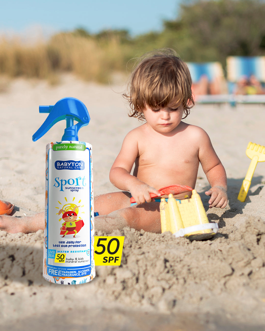 Babyton Water‑Resistant Sunscreen Spray SPF 50 for Babies & Kids – High Protection & Gentle Care | 200 ml