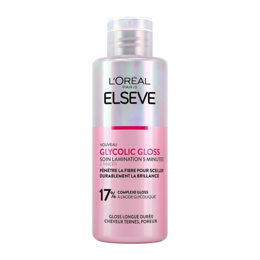 L'Oréal Paris Elvive 5 min Laminating Treatment for Dull and Porous Hair Silky Hair with Glycolic Acid Sulphate Free Glycolic Gloss 200ml