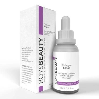 Roys Beauty Vegan Hyaluronic Acid & Collagen Serum – 30ml | Deep Hydration & Anti-Aging Formula