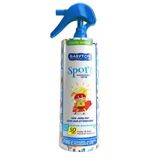 Babyton Water‑Resistant Sunscreen Spray SPF 50 for Babies & Kids – High Protection & Gentle Care | 200 ml